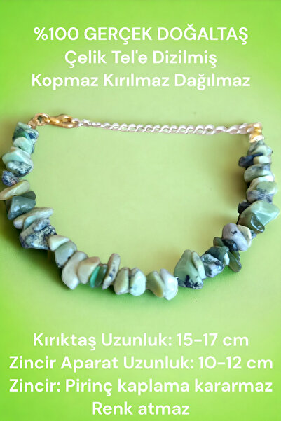 MGA DOĞAL TAŞ حجر اليشم الطبيعي - سوار معتمد مطلي بالنحاس الحقيقي مع سلسلة ممتدة