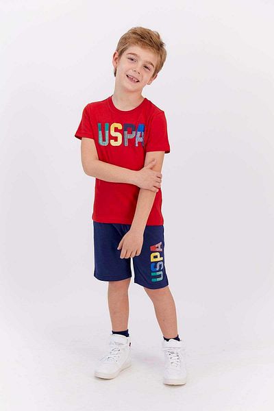U.S. Polo Assn. Boy's Red Bermuda Suit