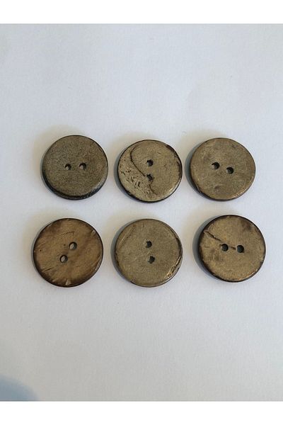 aensia Original Genuine Coconut Button Straight Hole 32 Size Buttons - Pack of 6 Buttons