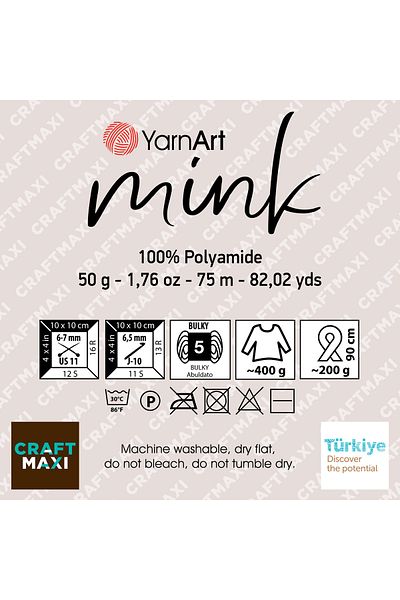 Yarnart Mınk - Χειροποίητο νήμα πλεξίματος με πούπουλα Mink-332