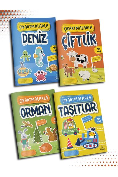 FLOKİ ÇOCUK 4 Yaş Çıkartmalarla Etkinlik Serisi - Çıkartmalı, Okul Öncesi Zihinsel, Bilişsel Eğitici - 4 Kitap