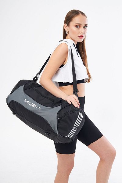 MUBO Αυθεντική Unisex 3 θέσεων με φερμουάρ στο μπροστινό μέρος, μακρύ λουρί, αθλητική τσάντα ταξιδιού μεγάλου όγκου