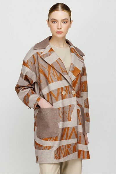 Esswaap Τυπωμένο παλτό από τσόχα Oversize Mink
