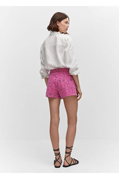 MANGO Woman Desenli kot şort