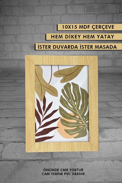 Bytwo 10x15 Frame - 1 Beech 10x15 MDF Frame - Small Wooden Frame