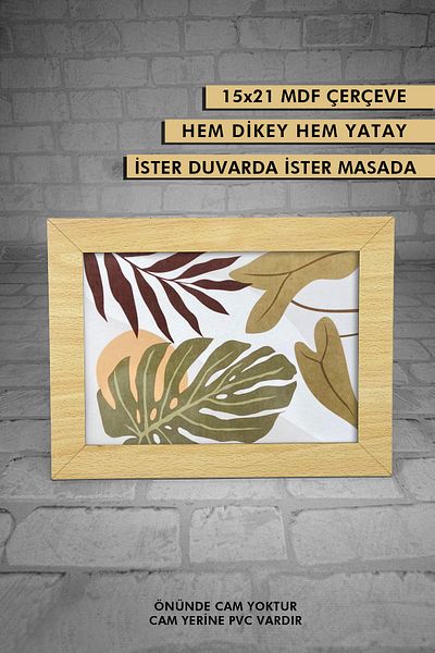 Bytwo 15x21 Frame - 1 Piece Beech 15x21 A5 MDF Frame - Wooden Frame