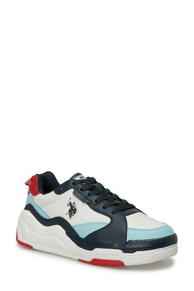 U.S. Polo Assn. JUDY 4FX Beige-Navy Blue-Red Ανδρικά αθλητικά παπούτσια-Μπεζ-Ναυτικό Μπλε -Κόκκινο
