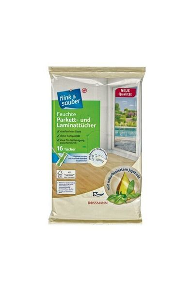 Flink Sauber Flink& Sauber Wet Floor Cloth Special for Parquet and Laminated Surfaces with Natural Jojoba Oil