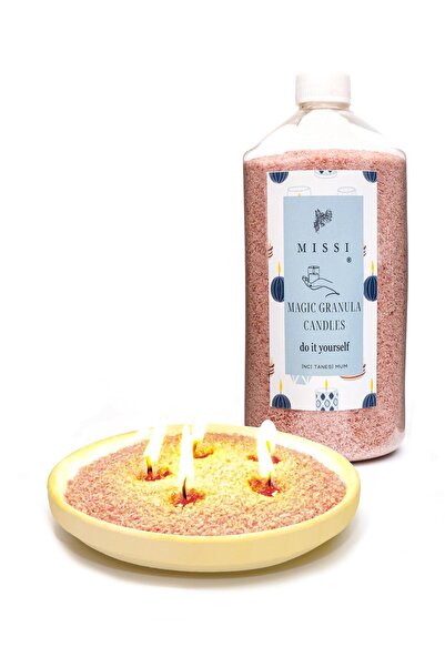 Missi Yaratıcı İnci tozu Black Vanilya Kokulu Taba Renk Mum (30 adet fitil il...