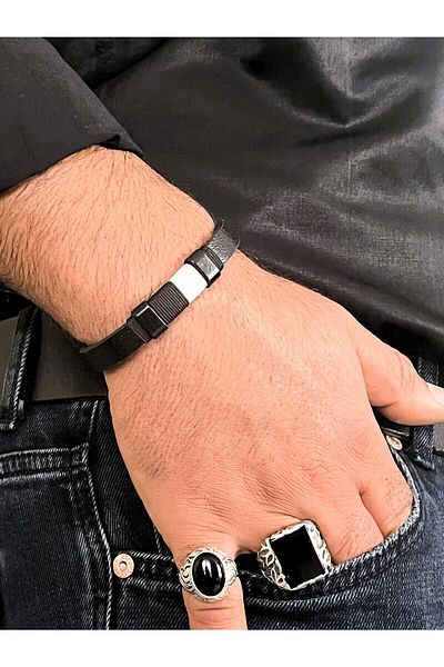 Farah Butik Men's Leather Bracelet Gift Bracelet