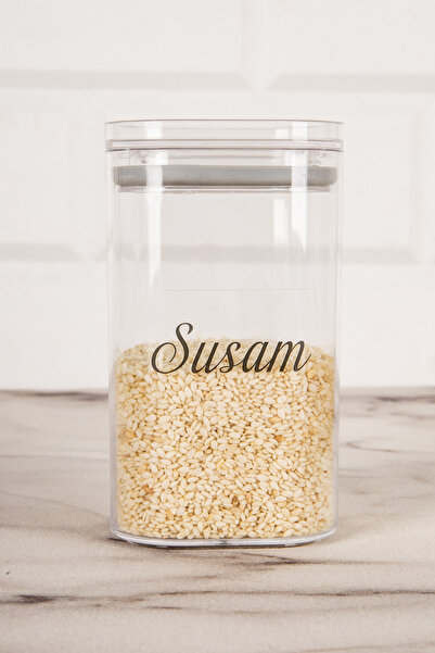 DNS HOME 12-Piece Vacuum Lid Acrylic Mica Spice Jar Storage Container with Transparent Label Spice Jar Set 250 ml