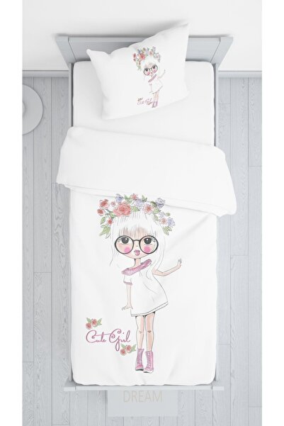 Şen Dekorasyon Tatlı Kız Yatak Örtüsü Yastık Kılıfı Takımı