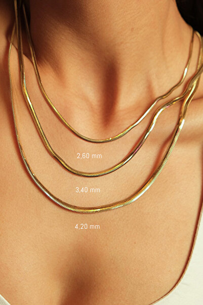 LİLAK KUYUMCULUK 14 Ayar Altın Balıksırtı Zincir Kolye 2,60mm