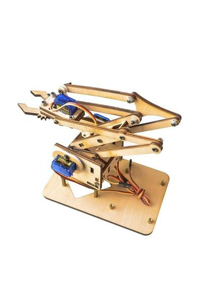 CDM Ahşap Robot Kol Seti-Sg90 Servo Motor Dahil - Demonte