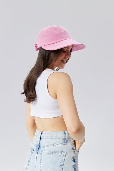 Aghilo Large Brim Visor Hat with Ribbon Detail