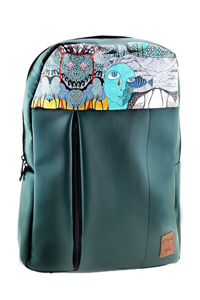 Perabags Unisex Mavi Tablo Baskılı Laptop Sırt Çantası