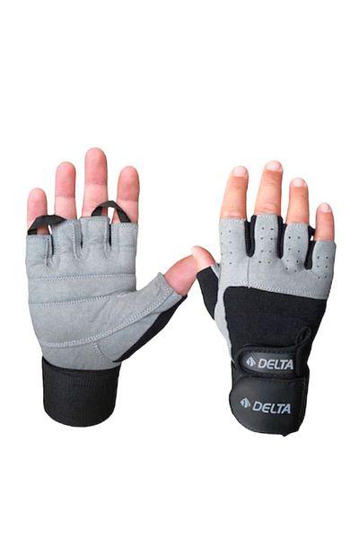Delta Gray Weight Body Fitness Gloves with Gray Wrist Bandage SPORDELTA