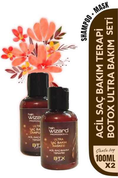 HAIR WIZARD Seyahat Tipi Botox Şok Terapi Ultra Saç Bakım Seti Pratik Uygulam...