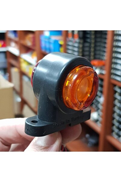Koçyiğitler Otomotiv 12 Ledli Mini Takoz Lamba - Sarı Kırmızı - Tır Kamyon Dorse Tampon Lamba