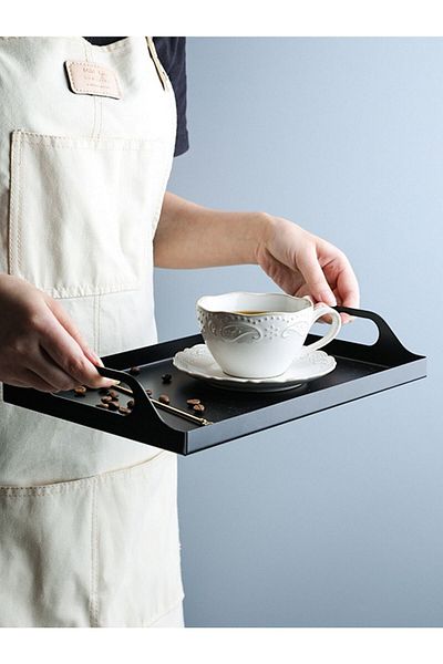 3art Metal Decorative Metal Presentation Tray - Tea Coffee Food Service Promise Engagement Presentation Tray