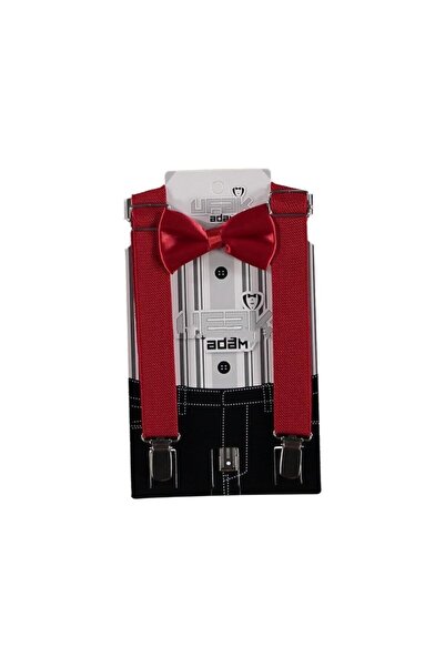 Babexi Set cu bretele și papion pentru bebeluși / copii, roșu