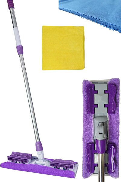 SİHİRLİ MOP Istediğin Bezi Tak Kullan Teleskopik Saplı 1 Yedek Bez + Toz Bezi...