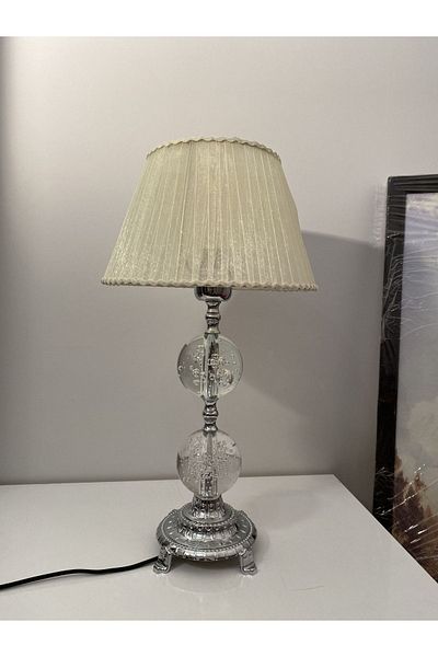 asellus Şehzade Crystal Glass Bulk Lampshade Knitted Hat, Chrome (silver color) table lamp, lampshade, lampshade home h