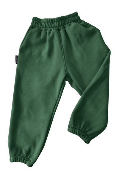 Vatkalimon Boy's / Girl's Dark Green Pocket Sweatpants