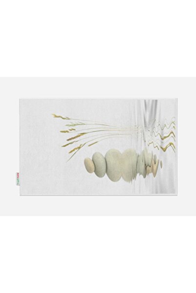 Tropikhome Banyo Paspası Taş Desenli Dijital Baskılı 50x80 Püsküllü Polyester...
