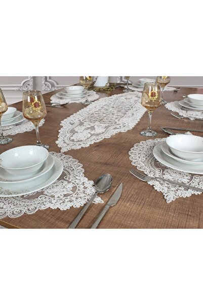 Tropikhome 6 Kişilik Amerikan Servis Supla Ve Runner Takımı 7 Parça Çeyiz Set...