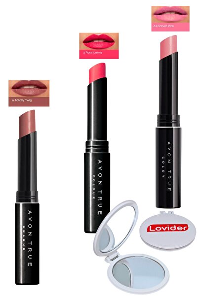 AVON 3'lü Ruj Paketi - Totally Twig + Rose Creme + Forever Pink + Lovider Cep...