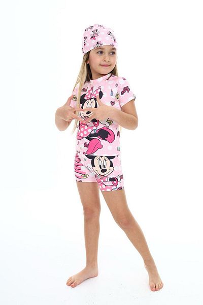 ÖYKÜ KİDS Three Piece Girl's Bonneted Swimsuit