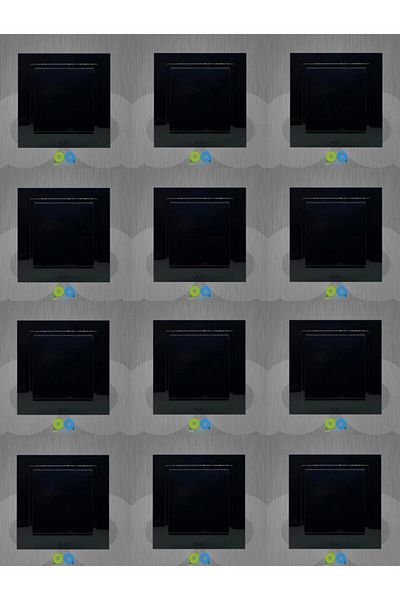 ELBİ Zena Switch Socket Framed Black 12 Pieces