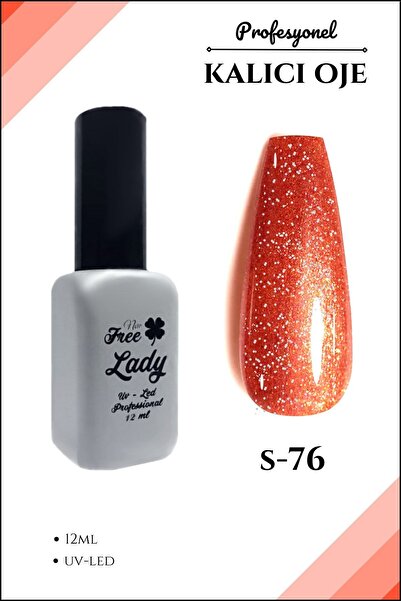 FREELADY Kalıcı Oje Simli Kırmızı Uv/led 12ml Sm76