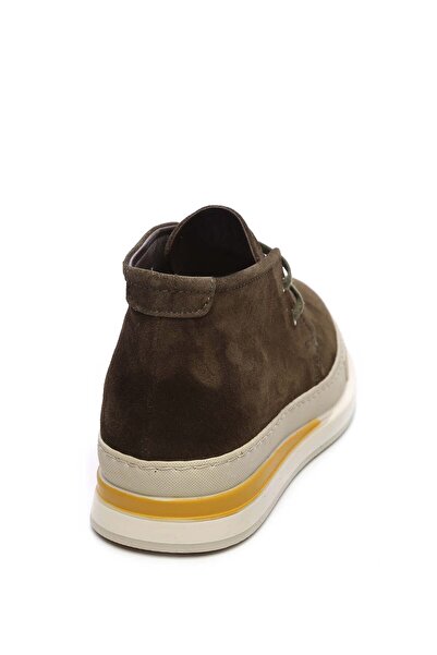 Tamer Tanca Ανδρικές μπότες casual από γνήσιο δέρμα πράσινο σουέντ