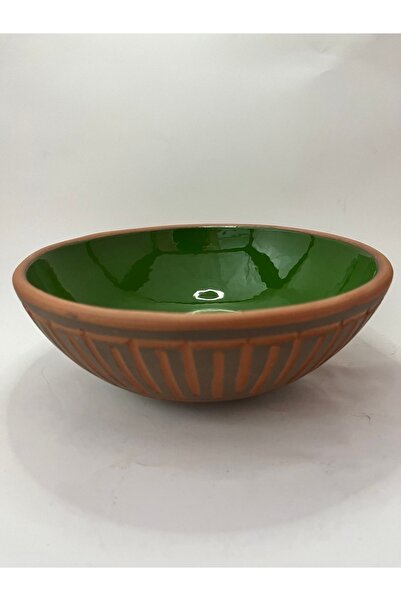 Laia Ceramic 20 Cm Kazımalı Ayaksız Sırlı Toprak Kase ( 2 Adet )