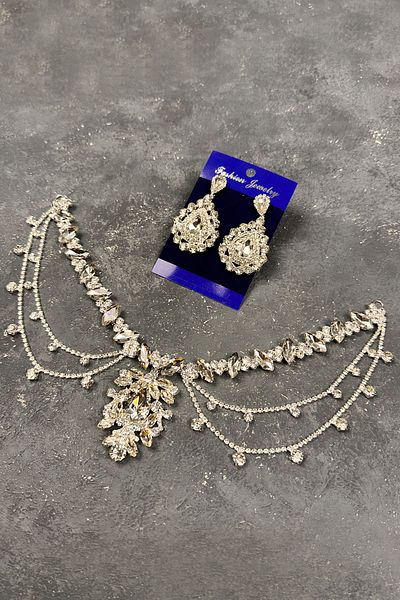 Hayalperest boncuk Silver Fringed Ahu Model Shuttle Earrings Set for Bride Henna Wedding