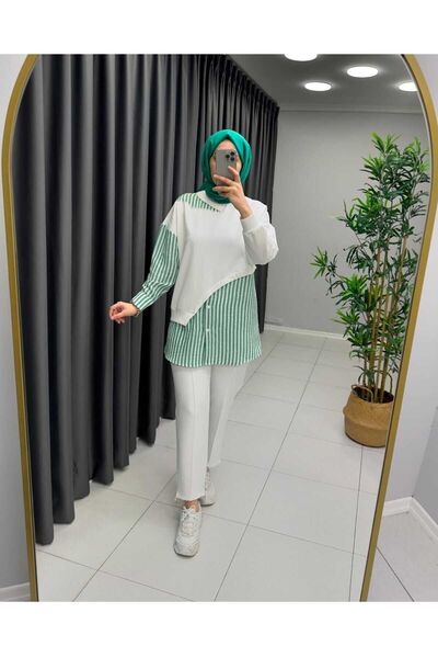 Meryemce Butik PUANE İKİ İP/KETEN KOMBİN TUNİK