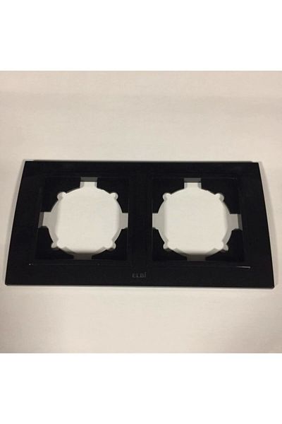 ELBİ Zena Double Socket and Switch Frame Black