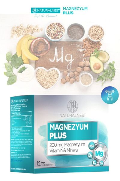 Naturalnest Magnesium Plus 30 Sachet Magnesium Citrate, P5p (VITAMIN B6), Selenium, Boron, D And K Vit
