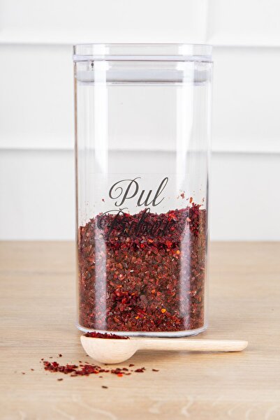 DNS HOME 8 Pack 300 ml Vacuum Jar with Lid, Acrylic Spice Jar with Spoon, Storage Container, Transparent Label and Gift