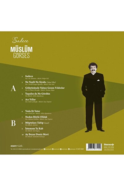Genel Markalar Müslüm Gürses - Sadece + Orijinal Kapak Hediyeli (Plak)