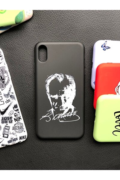 izzytech حافظة آيفون Xs ماكس، حافظة سيليكون بتصميم أتاتورك لهاتف آيفون Xs ماكس