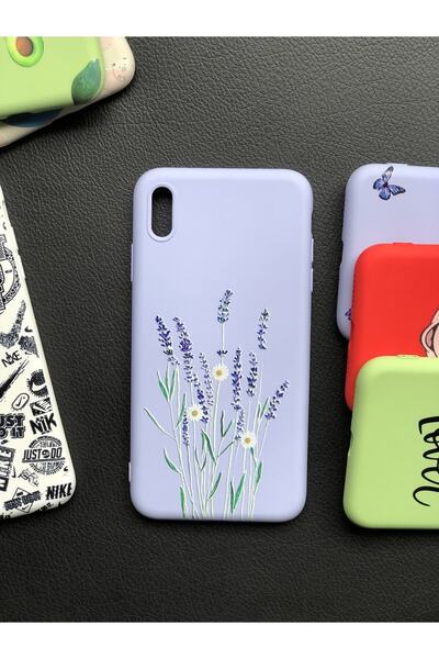 izzytech حافظة آيفون Xs ماكس، حافظة سيليكون بتصميم لافندر لهاتف آيفون Xs ماكس