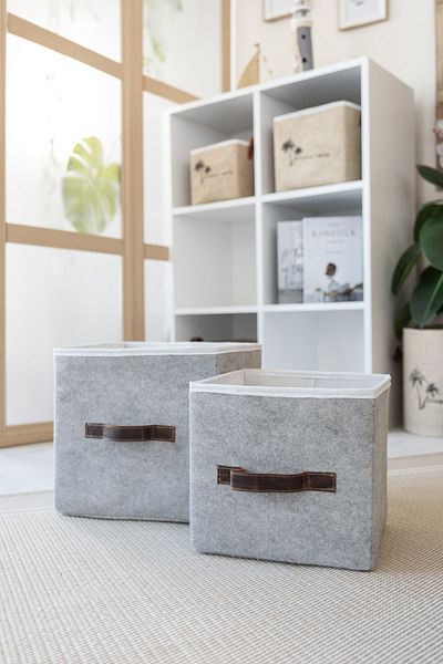 Art Bee Felt Closet Organizer Jewelry, Makeup, Bathroom, Office Organizer Storage Box Without Cover 25x25x25 Cm