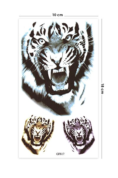 BP Tattoo Gerçekçi Kaplan Dövmesi Unisex Tiger Tattoo