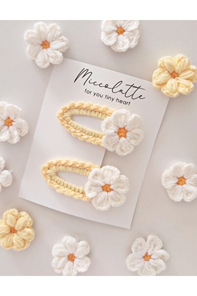 Miccolatte Daisy Figured Snap Fastener Hand Knitted for 4 Years Old Girls - Y...