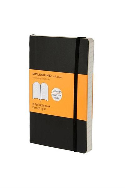 Moleskine Caiet cu copertă moale de dimensiuni mari, negru /