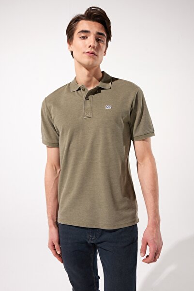 Lee Regular Fit Normal Kesim Polo Yaka Haki Tişört