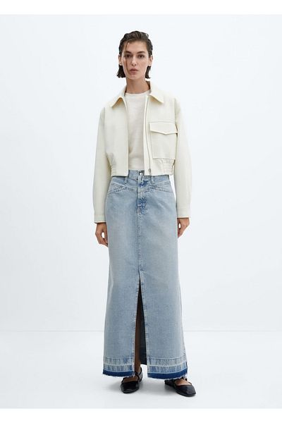 MANGO Woman Fusta lungă din denim